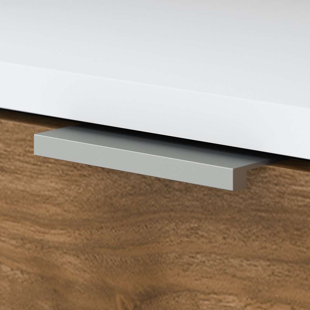 Bush Furniture - Jamestown 72W L Shaped Desk with Drawers in White and Fresh Walnut - JTN009FWWHSU veiw 3