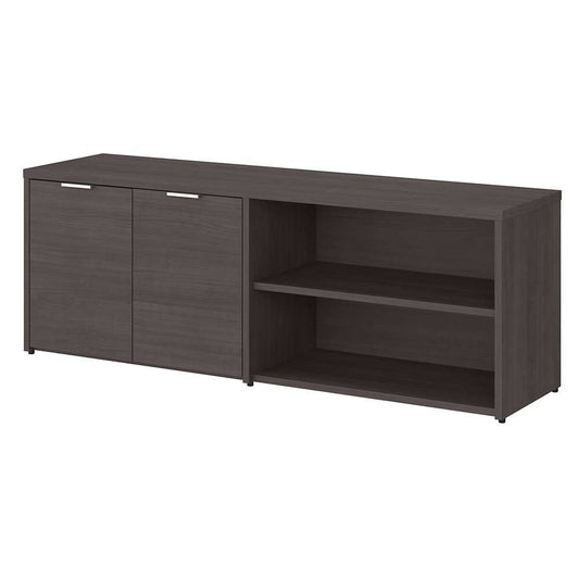 Bush Furniture - Jamestown Low Storage Cabinet with Doors and Shelves in Storm Gray - JTS160SG veiw 1