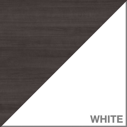 Bush Furniture - Jamestown Low Storage Cabinet with Doors and Shelves in White and Storm Gray - JTS160SGWH veiw 2