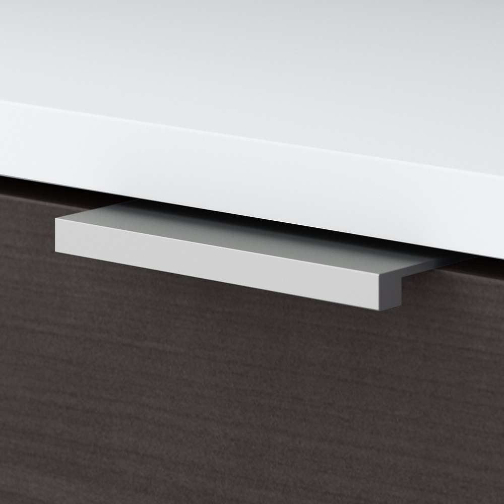 Bush Furniture - Jamestown Low Storage Cabinet with Doors and Shelves in White and Storm Gray - JTS160SGWH veiw 3