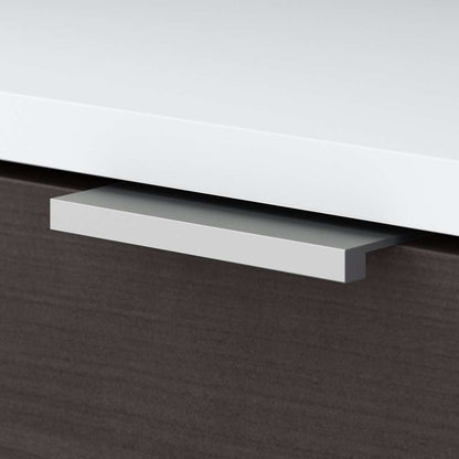 Bush Furniture - Jamestown Low Storage Cabinet with Doors and Shelves in White and Storm Gray - JTS160SGWH veiw 3