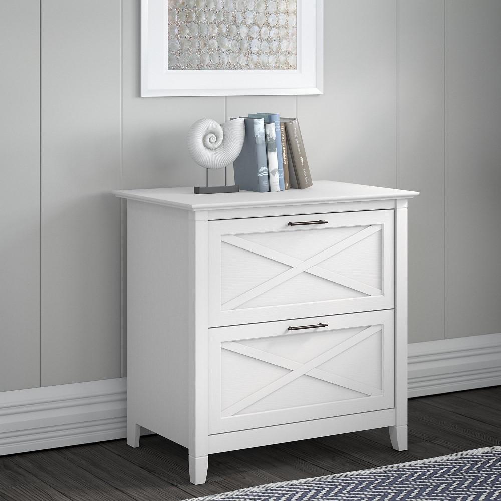 Bush Furniture - Key West 2 Drawer Lateral File Cabinet in Pure White Oak - KWF130WT-03 veiw 4