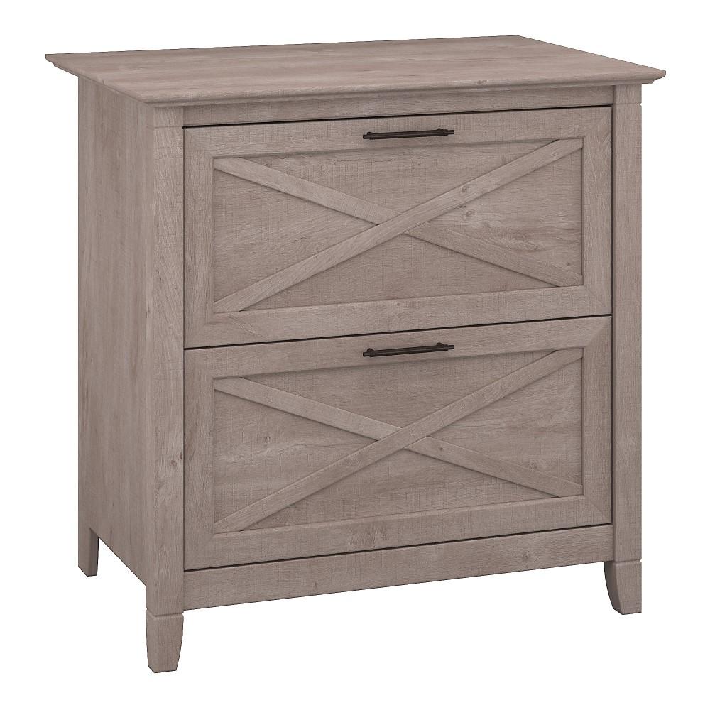 Bush Furniture - Key West 2 Drawer Lateral File Cabinet in Washed Gray - KWF130WG-03 veiw 1