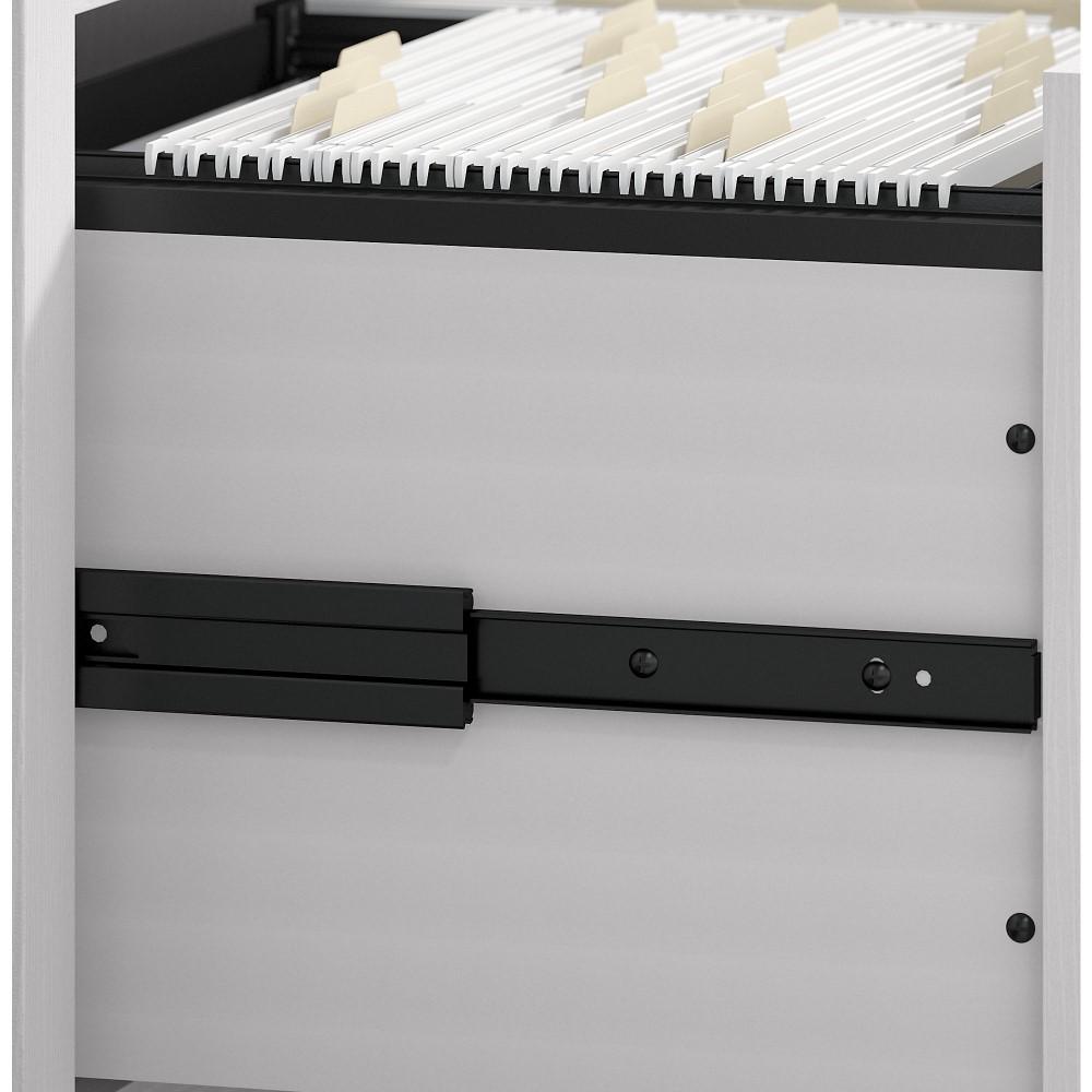 Bush Furniture - Key West 2 Drawer Mobile File Cabinet in Pure White Oak - KWF116WT-03 veiw 2
