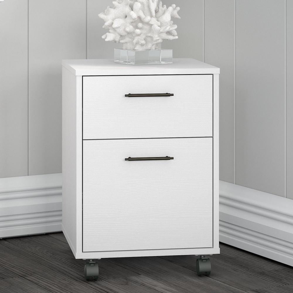 Bush Furniture - Key West 2 Drawer Mobile File Cabinet in Pure White Oak - KWF116WT-03 veiw 3