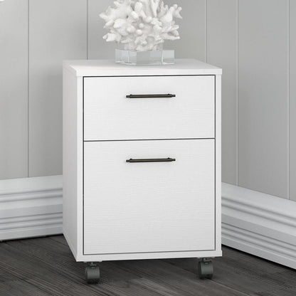Bush Furniture - Key West 2 Drawer Mobile File Cabinet in Pure White Oak - KWF116WT-03 veiw 3