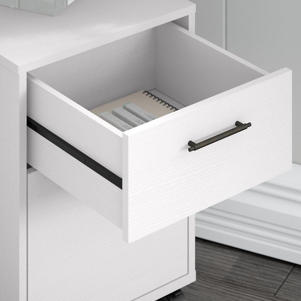Bush Furniture - Key West 2 Drawer Mobile File Cabinet in Pure White Oak - KWF116WT-03 veiw 4