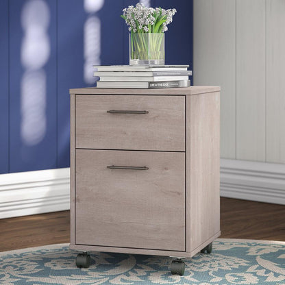 Bush Furniture - Key West 2 Drawer Mobile File Cabinet in Washed Gray - KWF116WG-03 veiw 2