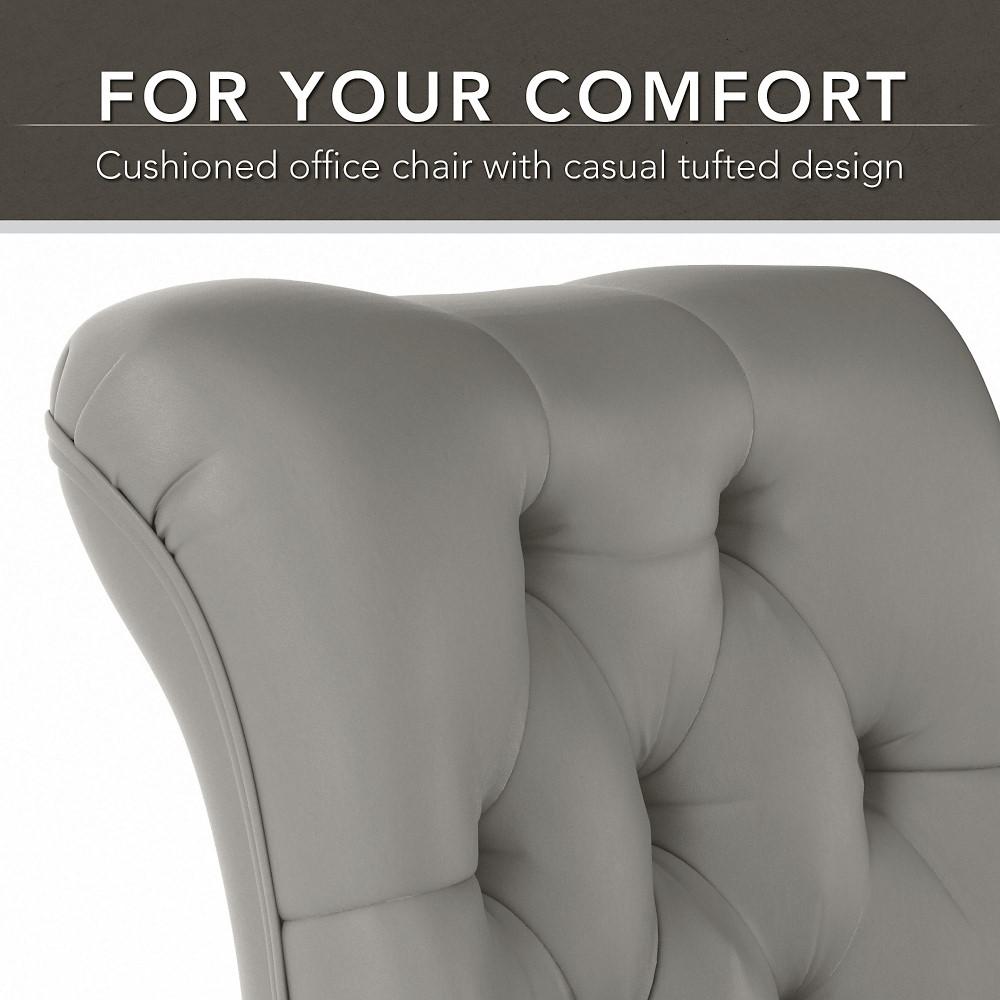 Bush Furniture - Key West 54W Computer Desk with Storage and Mid Back Tufted Office Chair in Cape Cod Gray - KWS020CG veiw 5