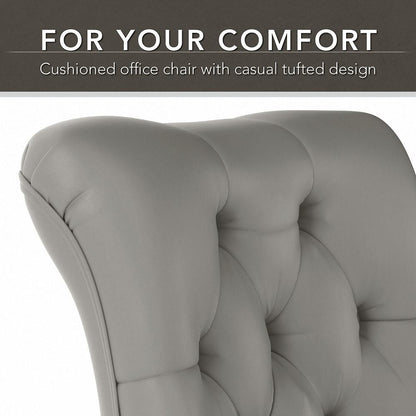 Bush Furniture - Key West 54W Computer Desk with Storage and Mid Back Tufted Office Chair in Cape Cod Gray - KWS020CG veiw 5