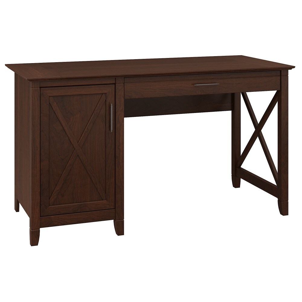 Bush Furniture - Key West 54W Computer Desk with Storage in Bing Cherry - KWD154BC-03 veiw 1