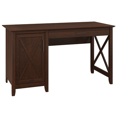 Bush Furniture - Key West 54W Computer Desk with Storage in Bing Cherry - KWD154BC-03 veiw 1