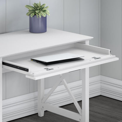 Bush Furniture - Key West 54W Computer Desk with Storage in Pure White Oak - KWD154WT-03 veiw 3