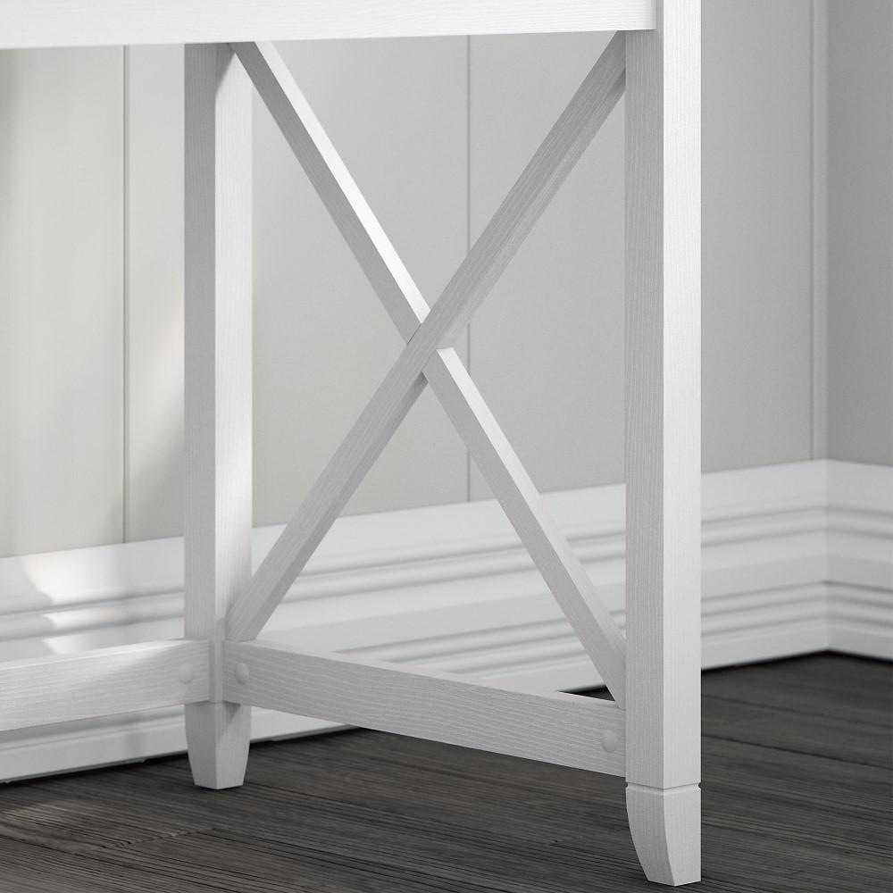 Bush Furniture - Key West 54W Computer Desk with Storage in Pure White Oak - KWD154WT-03 veiw 4