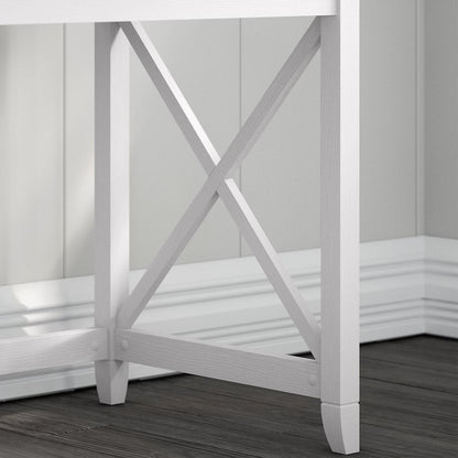 Bush Furniture - Key West 54W Computer Desk with Storage in Pure White Oak - KWD154WT-03 veiw 4
