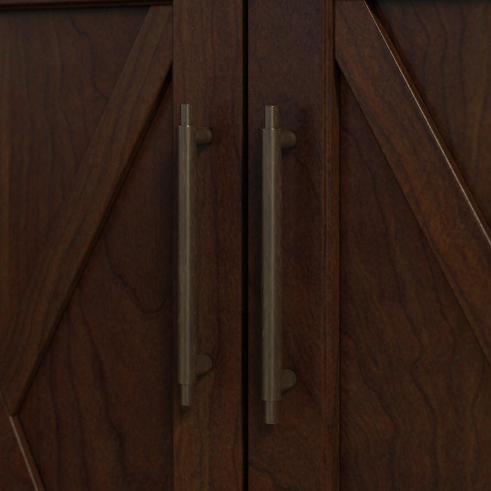 Bush Furniture - Key West Secretary Desk with Keyboard Tray and Storage Cabinet in Bing Cherry - KWS132BC-03 veiw 5