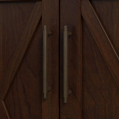 Bush Furniture - Key West Secretary Desk with Keyboard Tray and Storage Cabinet in Bing Cherry - KWS132BC-03 veiw 5