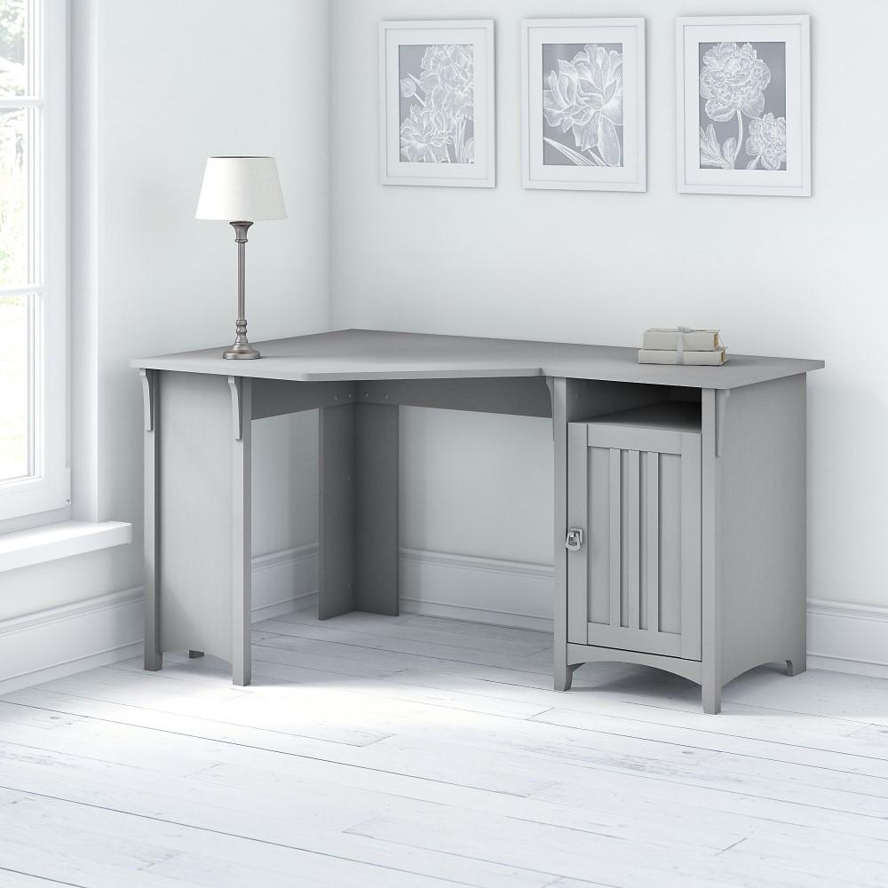 Bush Furniture - Salinas 55W Corner Desk with Storage in Cape Cod Gray - SAD155CG-03 veiw 5