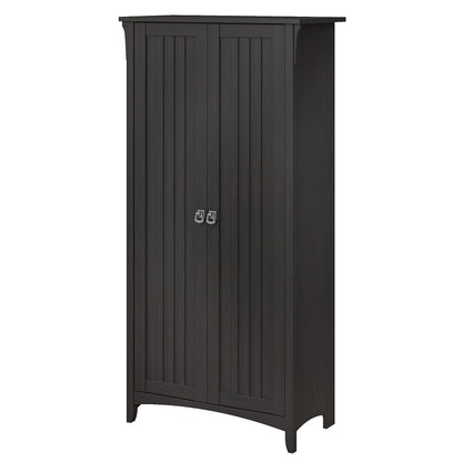 Bush Furniture - Salinas Tall Storage Cabinet with Doors in Vintage Black - SAS332VB-03 veiw 1