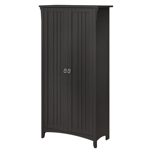 Bush Furniture - Salinas Tall Storage Cabinet with Doors in Vintage Black - SAS332VB-03 veiw 1