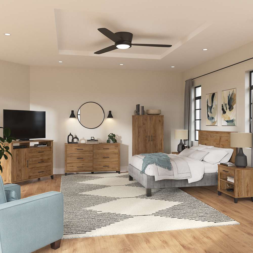 Bush Furniture - Somerset 3 Drawer Dresser and Bedroom TV Stand in Fresh Walnut - STV148FWK veiw 7