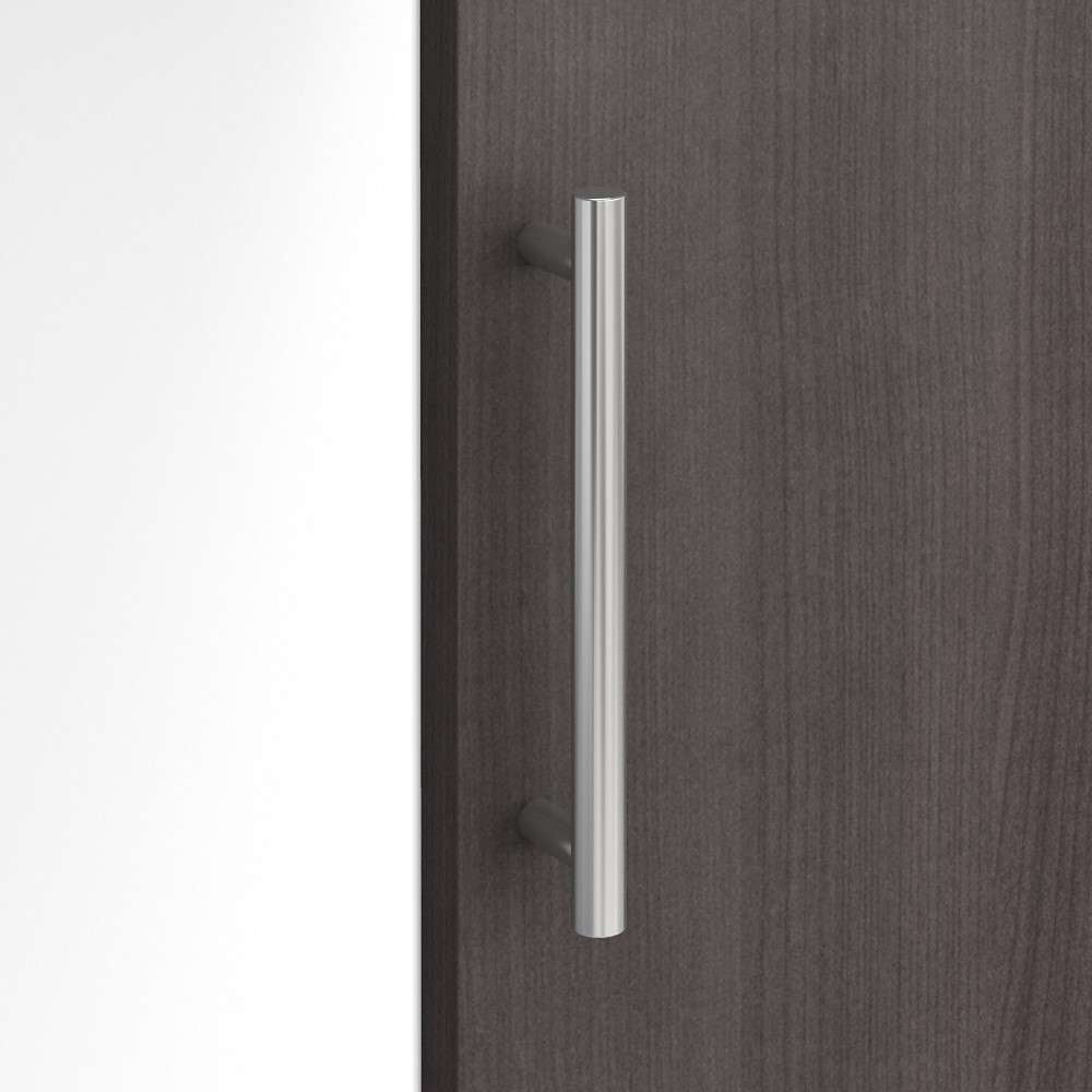 Bush Furniture - Somerset 60W L Shaped Desk with Hutch and Lateral File Cabinet in White and Storm Gray - SET008SGWH veiw 4