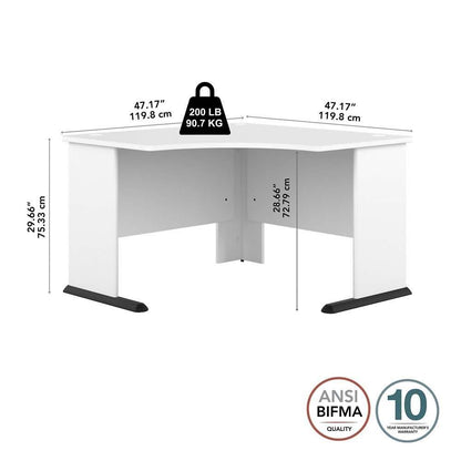Bush Furniture - Studio A 48W Corner Computer Desk in White - SDD148WH veiw 6