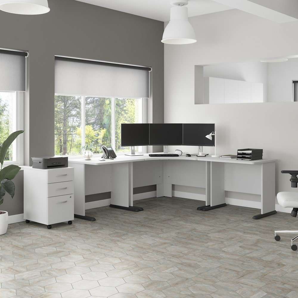 Bush Furniture - Studio A 48W Corner Computer Desk in White - SDD148WH veiw 8