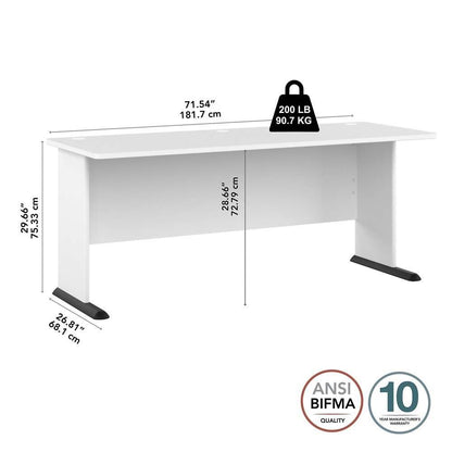 Bush Furniture - Studio A 72W Computer Desk in White - SDD172WH veiw 6
