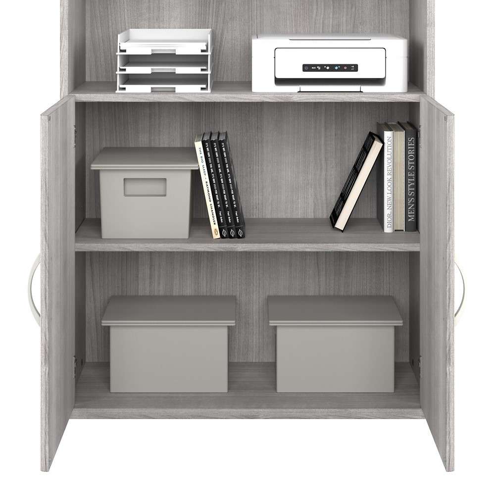 Bush Furniture - Studio A Tall 5 Shelf Bookcase with Doors in Platinum Gray - STA010PG veiw 5