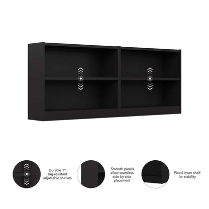Bush Furniture - Universal 2 Shelf Bookcase in Black (Set of 2) - UB001BL veiw 3