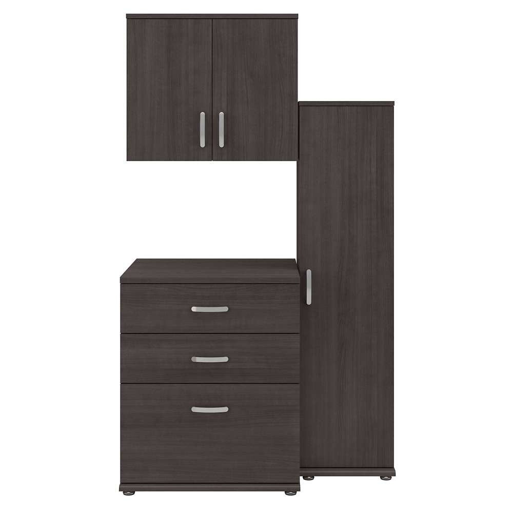 Bush Furniture - Universal 3 Piece Modular 44W Closet Storage Set with Floor and Wall Cabinets in Storm Gray - CLS005SG veiw 1