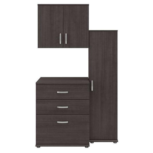 Bush Furniture - Universal 3 Piece Modular 44W Garage Storage Set with Floor and Wall Cabinets in Storm Gray - GAS005SG veiw 1