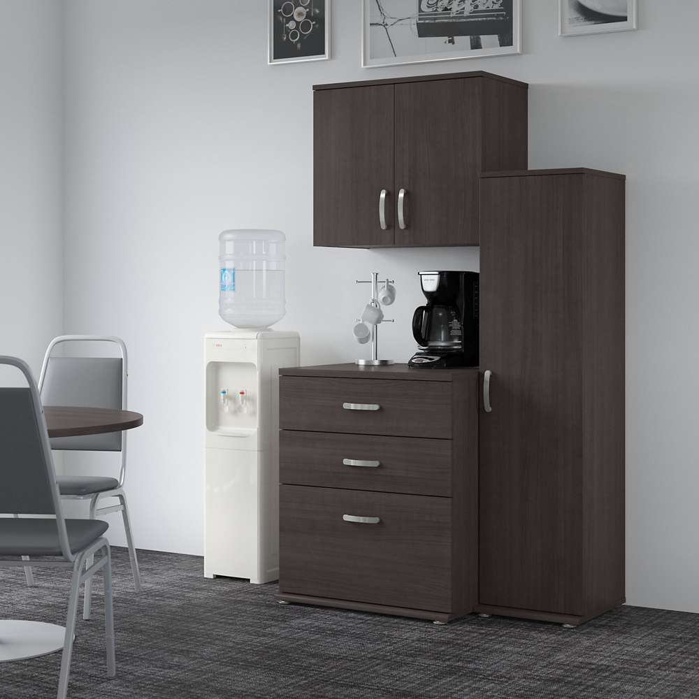 Bush Furniture - Universal 44W 3 Piece Modular Storage Set with Floor and Wall Cabinets in Storm Gray - UNS005SG veiw 4