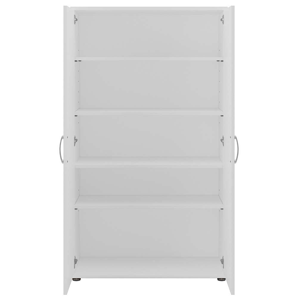 Bush Furniture - Universal 5 Piece Modular 92W Closet Storage Set with Floor and Wall Cabinets in White - CLS003WH veiw 6