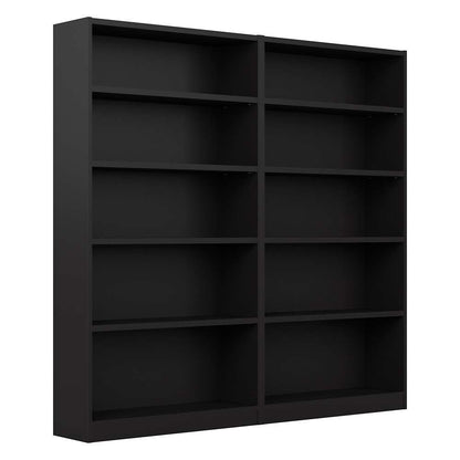 Bush Furniture - Universal 5 Shelf Bookcase in Black (Set of 2) - UB003BL veiw 1