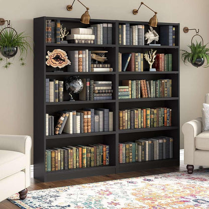 Bush Furniture - Universal 5 Shelf Bookcase in Black (Set of 2) - UB003BL veiw 2