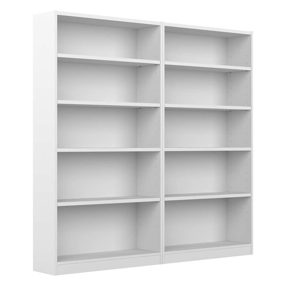 Bush Furniture - Universal 5 Shelf Bookcase in White (Set of 2) - UB003PW veiw 1