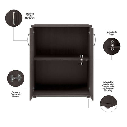 Bush Furniture - Universal Closet Organizer with Doors and Shelves in Storm Gray - CLS128SG-Z veiw 4