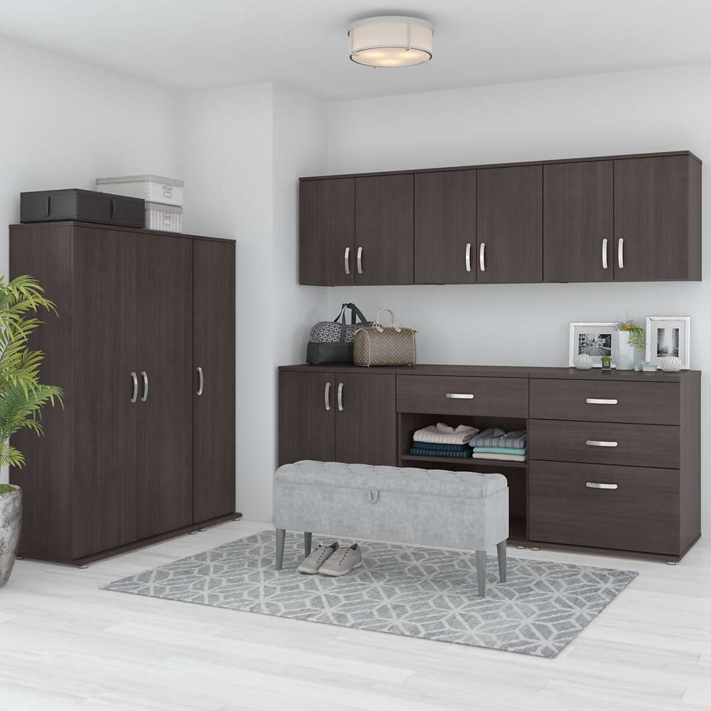 Bush Furniture - Universal Closet Organizer with Doors and Shelves in Storm Gray - CLS128SG-Z veiw 7