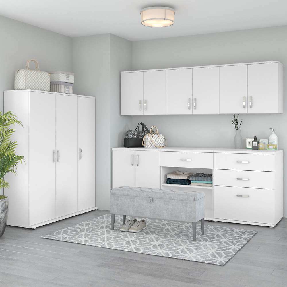 Bush Furniture - Universal Closet Organizer with Doors and Shelves in White - CLS128WH-Z veiw 7