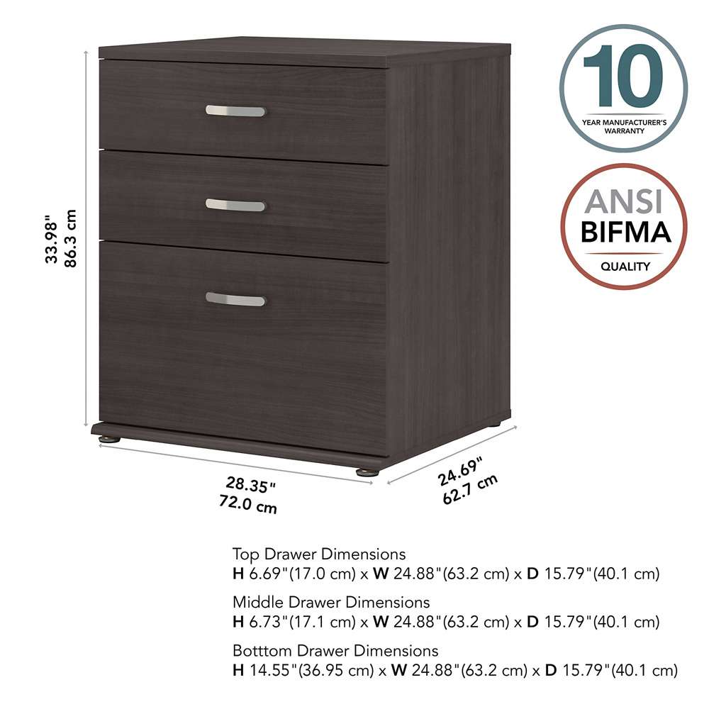 Bush Furniture - Universal Closet Organizer with Drawers in Storm Gray - CLS328SG-Z veiw 3