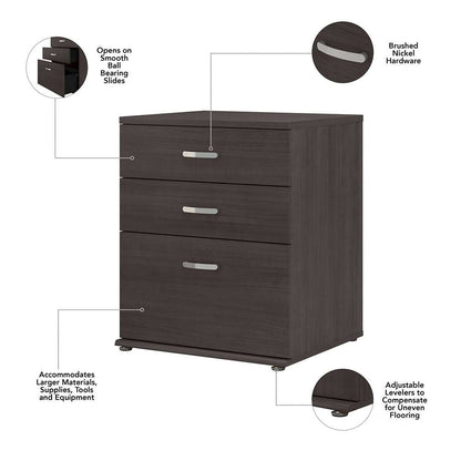Bush Furniture - Universal Closet Organizer with Drawers in Storm Gray - CLS328SG-Z veiw 4