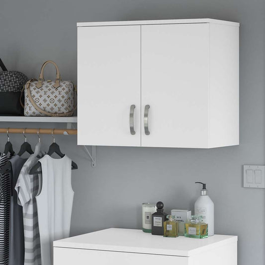 Bush Furniture - Universal Closet Wall Cabinet with Doors and Shelves in White - CLS428WH-Z veiw 2