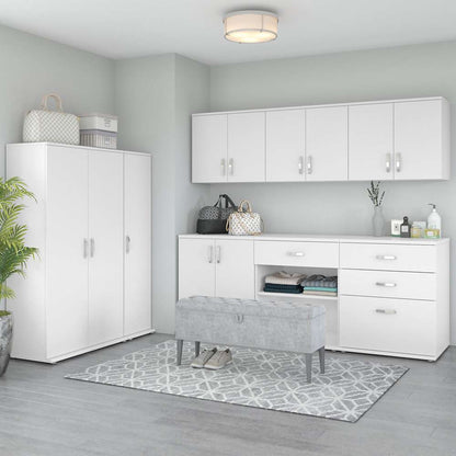 Bush Furniture - Universal Closet Wall Cabinet with Doors and Shelves in White - CLS428WH-Z veiw 7