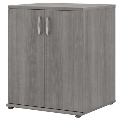 Bush Furniture - Universal Floor Storage Cabinet with Doors and Shelves in Platinum Gray - UNS128PG veiw 1