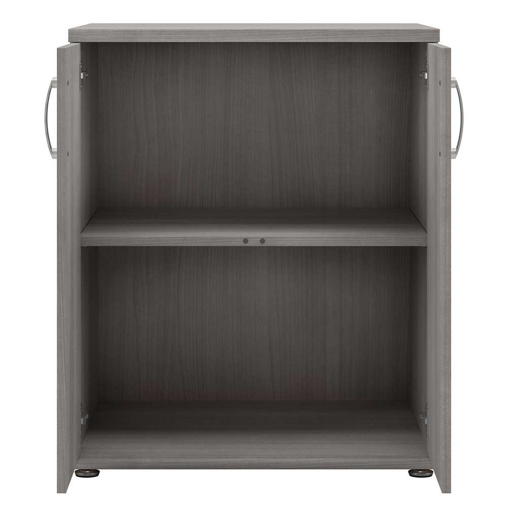 Bush Furniture - Universal Floor Storage Cabinet with Doors and Shelves in Platinum Gray - UNS128PG veiw 3