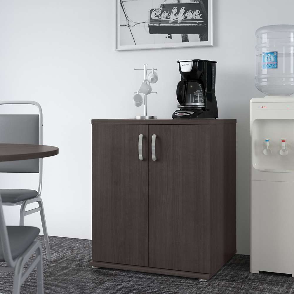 Bush Furniture - Universal Floor Storage Cabinet with Doors and Shelves in Storm Gray - UNS128SG veiw 4