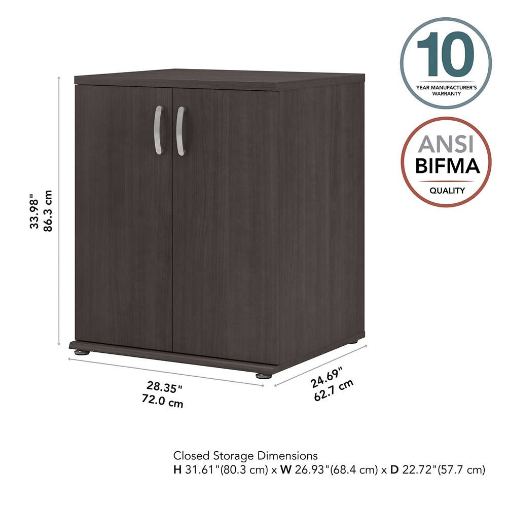 Bush Furniture - Universal Floor Storage Cabinet with Doors and Shelves in Storm Gray - UNS128SG veiw 6