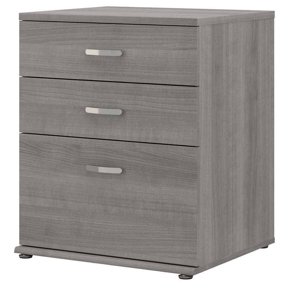 Bush Furniture - Universal Floor Storage Cabinet with Drawers in Platinum Gray - UNS328PG veiw 1